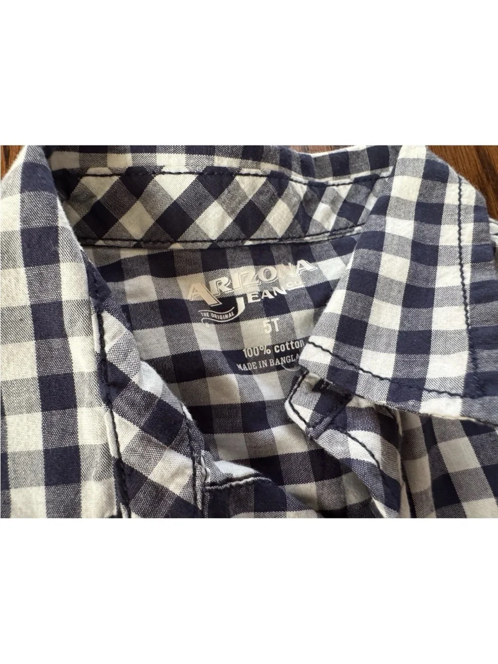 NWT Boys 5T Arizona Gingham Checkered Long Sleeve Button Up Down Dress Shirt